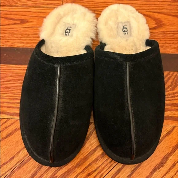 Men’s UGG scuff black Slippers with Cream Lining US 10 - Picture 2 of 6